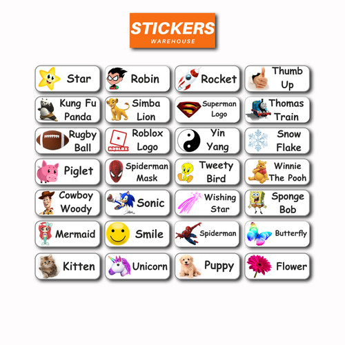 45x custom name stickers - name,