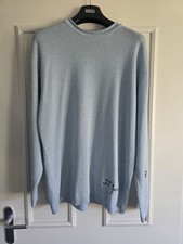 Vintage Stone Island Men's Light Blue Sweater XXL (Fits XL) 