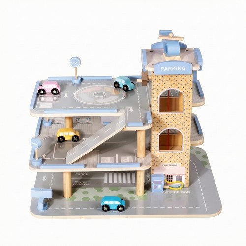 Level wooden parking garage - parking,