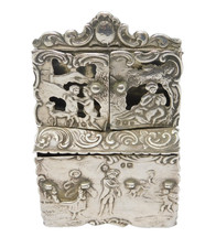 Victorian Sterling Silver Miniature Dolls House Wardrobe Antique 1894 London