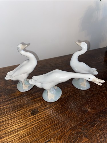 Three lladro geese duck - geese,