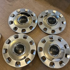 Fiat 500 silver & Chrome Colour Therapy 14" Set of Wheel Trims x 4