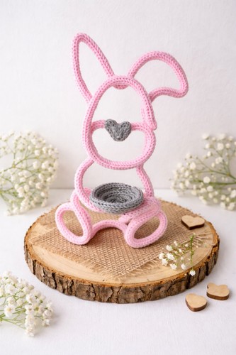 Knitted wire easter bunny - knitted,