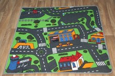 Kids Bedroom Car Play Mat Rug 100cm x 94cm Car Racing Road Map