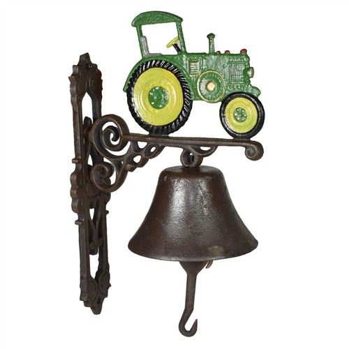 Green tractor farm bell - green,