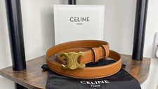 Celine Belt Triomphe In Natural Calfskin