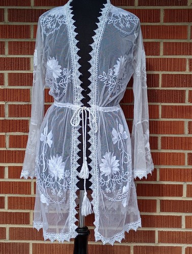 Primark white embroidered open - white,