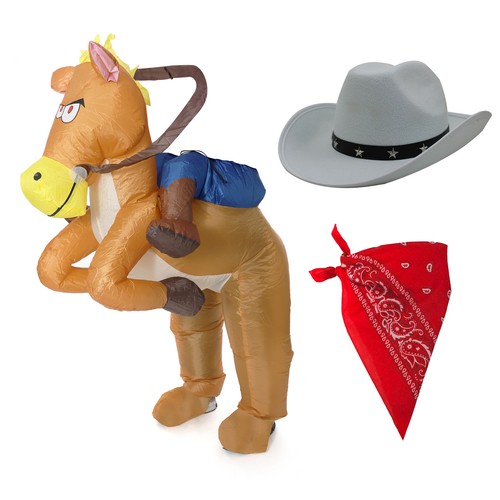 Inflatable horse cowboy - inflatable,