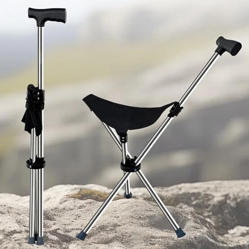 Folding walking stick with - folding,