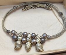 27g Vintage woven Rajasthan Indian silver necklace collar choker necklace