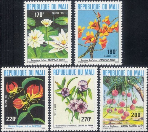 Mali 1982 lotus - mali, lotus/lily/silk