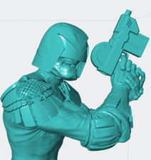 Judge Dredd Figure - 6.5 Inch/16.5cm - 3d Printed - With Base - Unpainted