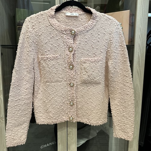 Mango pink boucle soft - mango, button