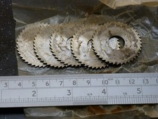 Miniature slitting saw blades - 5 off 0.059" thick, 1/2" bore - 'new old stock'