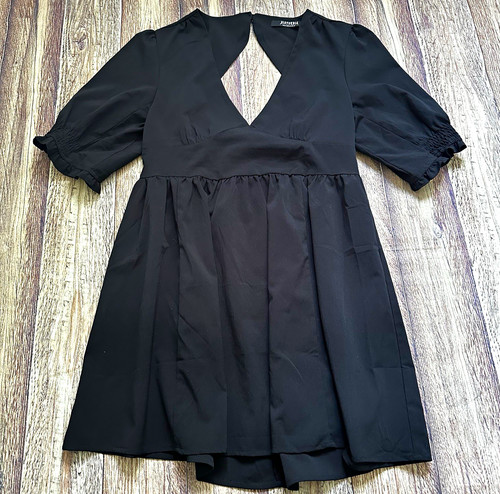 Disturbia black crepe babydoll - black,