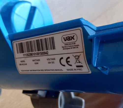 Vax vacuum parts - vacuum, u85-aclg-b
