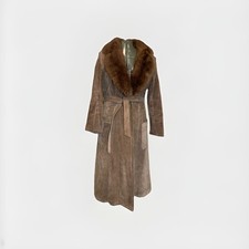 Vtg 60s 70s Suede Leather Fur