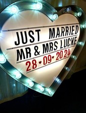 Giant Heart Light LED unique Sign 5ft Metal Wedding Occasion Event + Letters