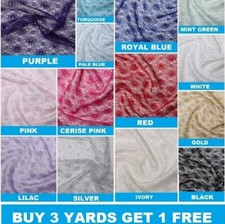 Floral Flowers Net Lace Crafts Dress-Making Dance Bridal Fabric Material