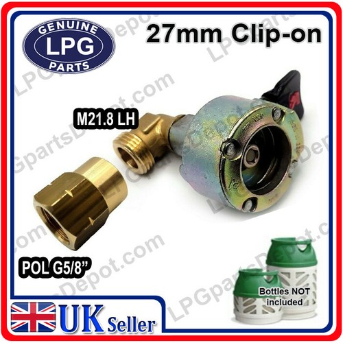 Gas bottle adaptor 27mm clip - 27mm,