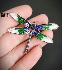 Blue Dragonfly Crystal Broach
