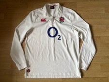 England Rugby Long Sleeve Home Shirt Canterbury O2 White Men’s Size Large