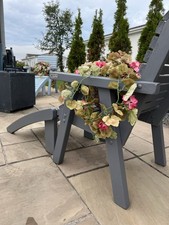 Stunning Wood Garden Lounger Chairs x 2 with Footstools and Side Table. Used .