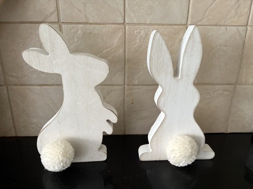 Wooden rabbit ornaments pom - rabbit,