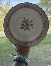 Vintage Cauldon jesdon Pink White Thistle Queen Set of 6 dinner Plates 11”