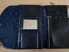 ORGANISER ASPREY LONDON RARE LUXURY DECO PURSE/HANDBAG/CLUTCH-BLACK CALF LEATHER