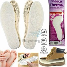 ?2 Pairs Thermal Shoe Insoles Unisex Fleece Thick Warm Winter Comfy Feet Boots