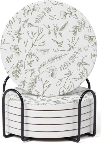 Set floral sage and white - 6,