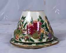 Yankee Candle Christmas Small Topper Jar Shade & Plate Traditional Festive
