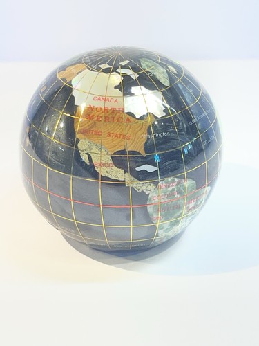 Gemstone globe paperweight - gemstone,