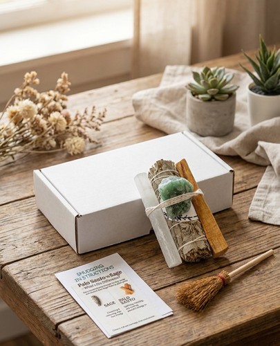 Smudging bundle kit includes - bundle,