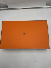 Hermes Rectangle Orange Empty Box with Tissue Paper and Ribbon