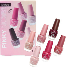 Technic Pinky Nudes 6-Piece Nail Polish Set – Everyday Nude & Pink Shades for Ef
