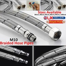 Flexible M10 Tap Connectors 10mm Hose Tails for Kitchen & Basin Mixer Monobloc