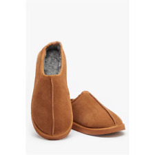 Mens Boys Chunky Slip on  Mule Slippers - Chestnut - sizes S, M or L