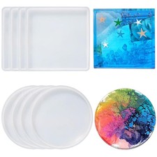 8PCS Resin Coaster Mould