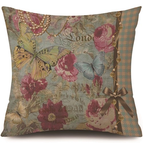 Vintage flowers butterfly bird - butterfly,