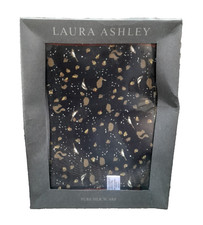 LAURA ASHLEY NATURE ANIMAL PATTERN NAVY & GOLD PURE SILK SCARF BRAND NEW IN BOX!