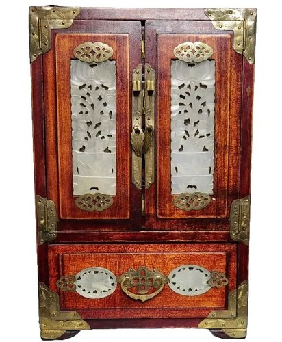 Vintage chinese brass red wood - brass,