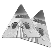 2x Triangle Coaster - BW - Skiing Alpine Sport Ski Piste #36667