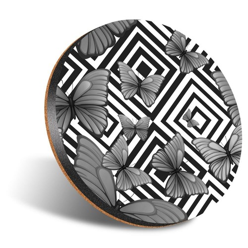Round 12cm coaster bw - round,