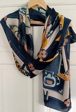 Louis Vuitton Scarf Shawl Multicolor  Logo Silk Excellent Condition 90cm x 180cm