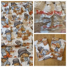 Vintage 80s Paddington Bear Pair Of Curtains 138cm drop x 167cm wide VGC