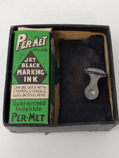 PER-MET LINEN MARKING OUTFIT 1940's + SEAL MARKER