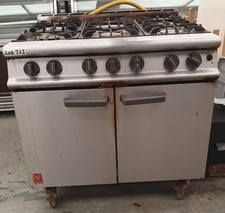 FALCON 6 BURNER TWIN DOOR MOBILE COMMERCIAL GAS COOKER Untested 
