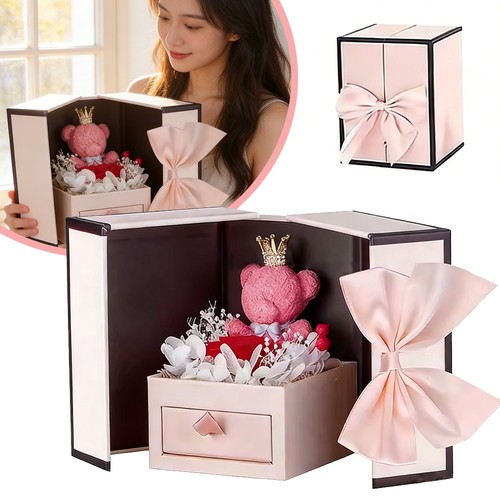 Preserved rose moss bear gift - moss,
